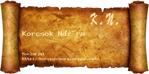 Korcsok Nóra névjegykártya