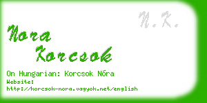 nora korcsok business card